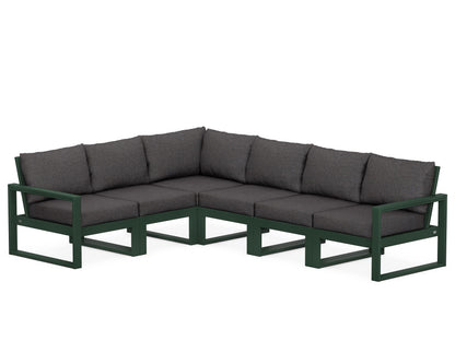 POLYWOOD® EDGE 6-Piece Modular Deep Seating Set in Green / Ash Charcoal