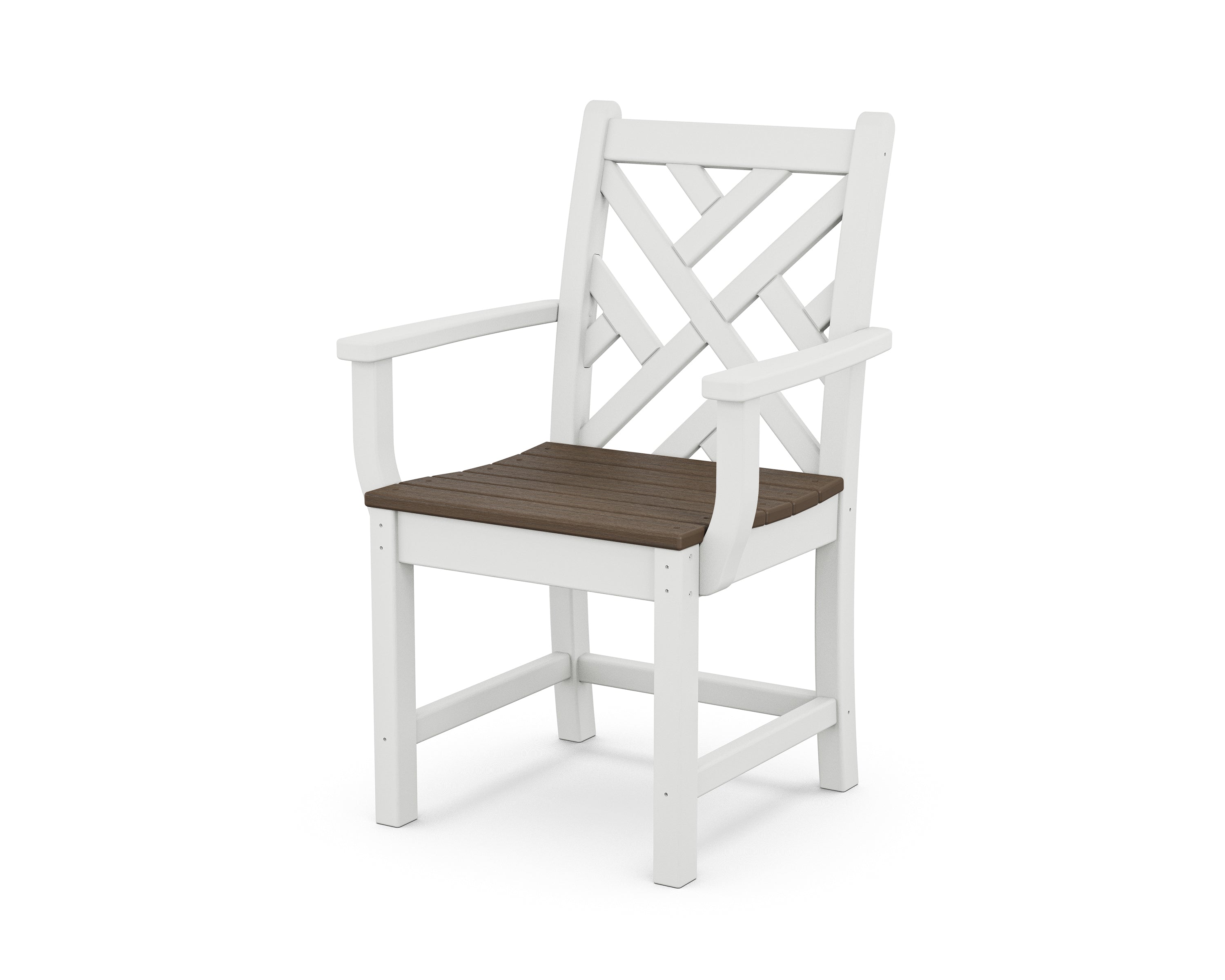 POLYWOOD® Chippendale Dining Arm Chair in White / Kona