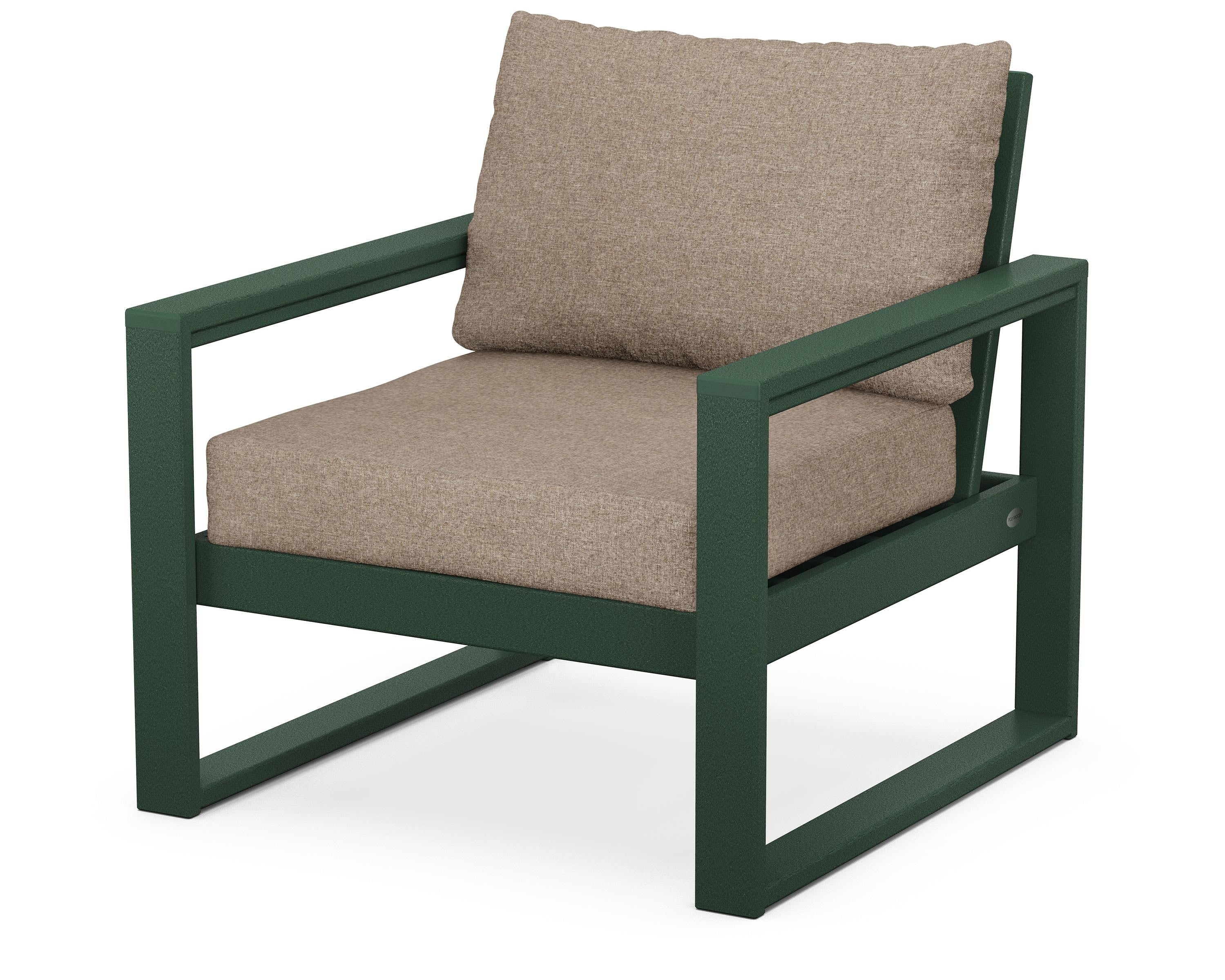 POLYWOOD® EDGE Club Chair in Green / Spiced Burlap