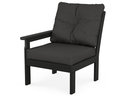 POLYWOOD® Vineyard Modular Left Arm Chair in Black / Spectrum Carbon