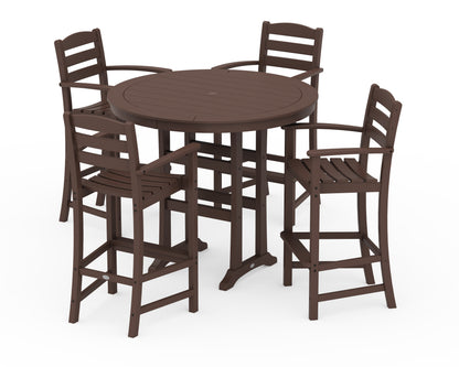 POLYWOOD® La Casa Café 5-Piece Bar Dining Set in Mahogany