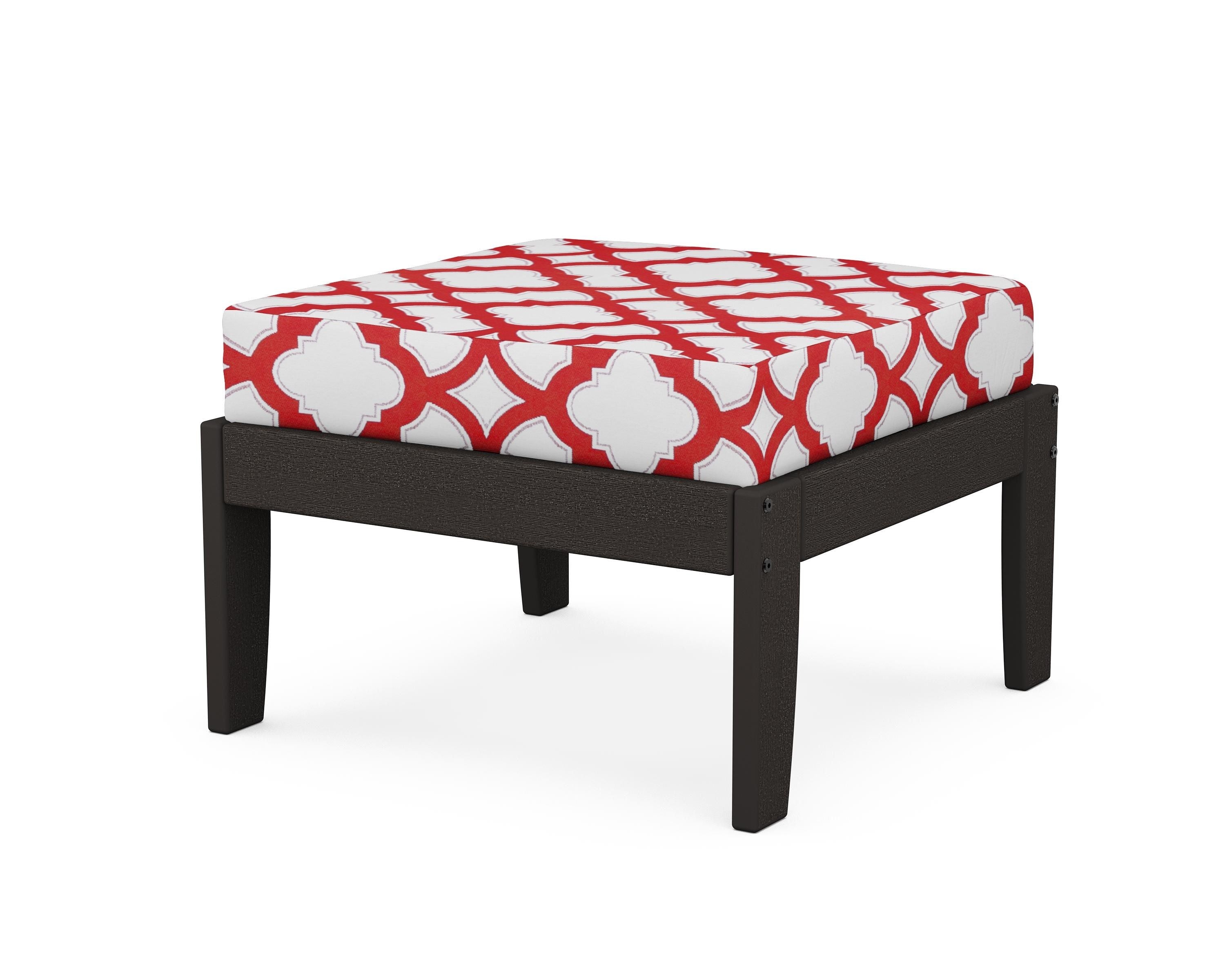 Unbranded Modular Ottoman - Classic in Vintage Coffee / Trellis Crimson