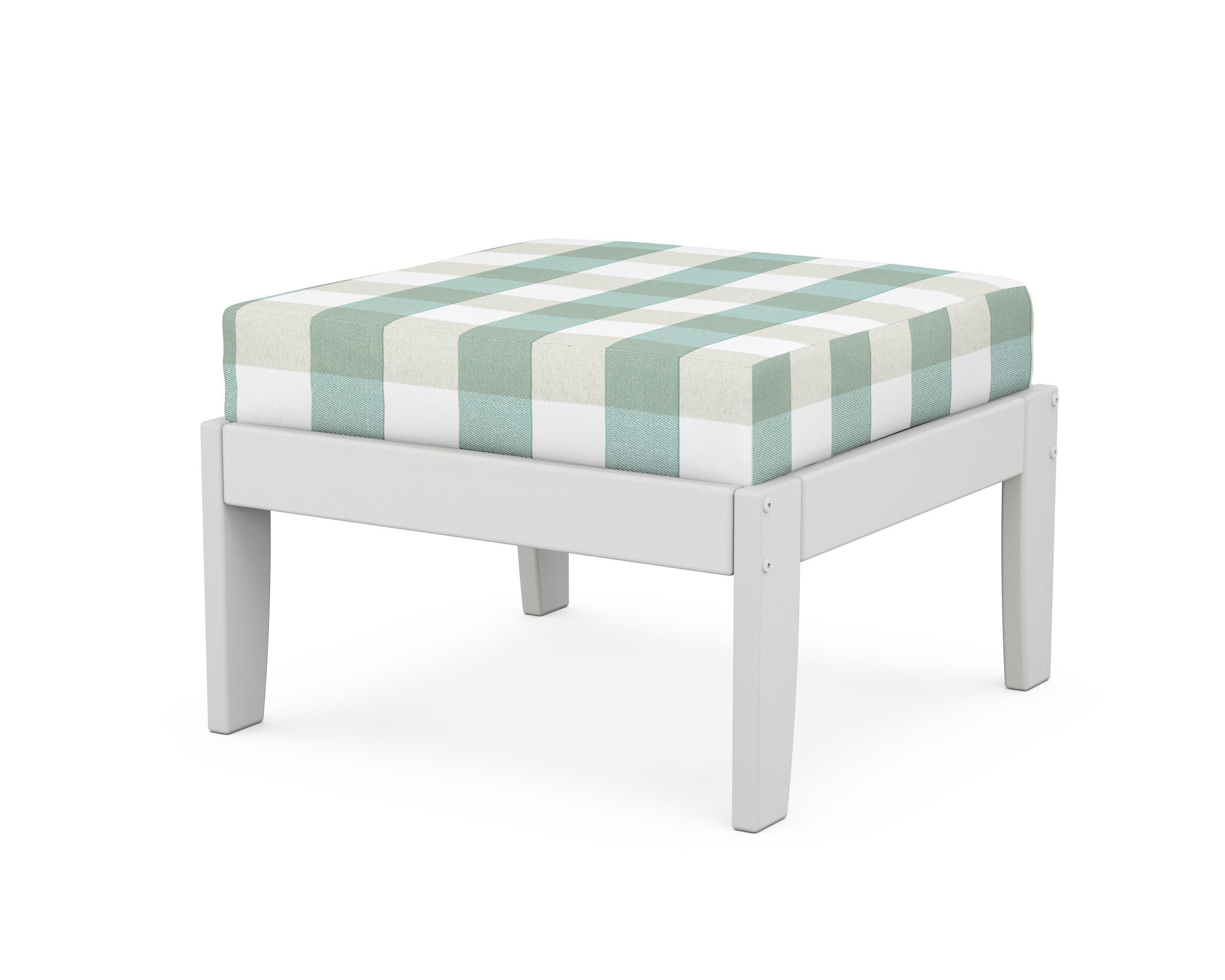 Unbranded Modular Ottoman - Classic in White / Buffalo Plaid Glacier Spa