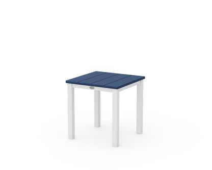 POLYWOOD® Main Street 18" Side Table in White / Navy