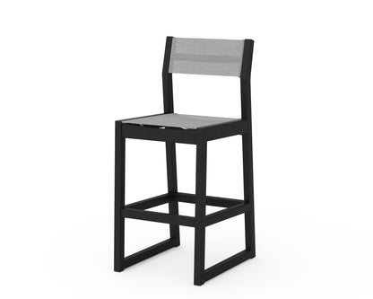 POLYWOOD® EDGE Sling Bar Side Chair in Black / Metallic Sling
