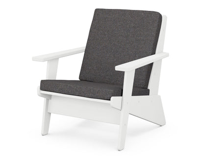 POLYWOOD® Riviera Modern Lounge Chair in White / Ash Charcoal