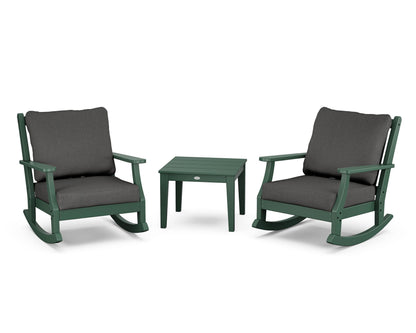 Country Living Wovendale 3-Piece Deep Seating Rocker Set in Green / Spectrum Carbon