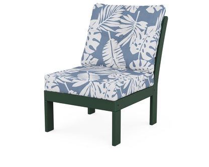 POLYWOOD® Vineyard Modular Armless Chair in Green / Leaf Sky Blue
