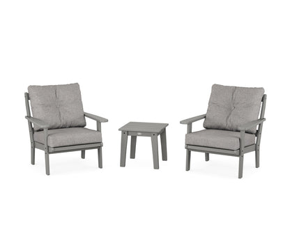 POLYWOOD® Mission 3-Piece Deep Seating Set in Slate Grey / Grey Mist