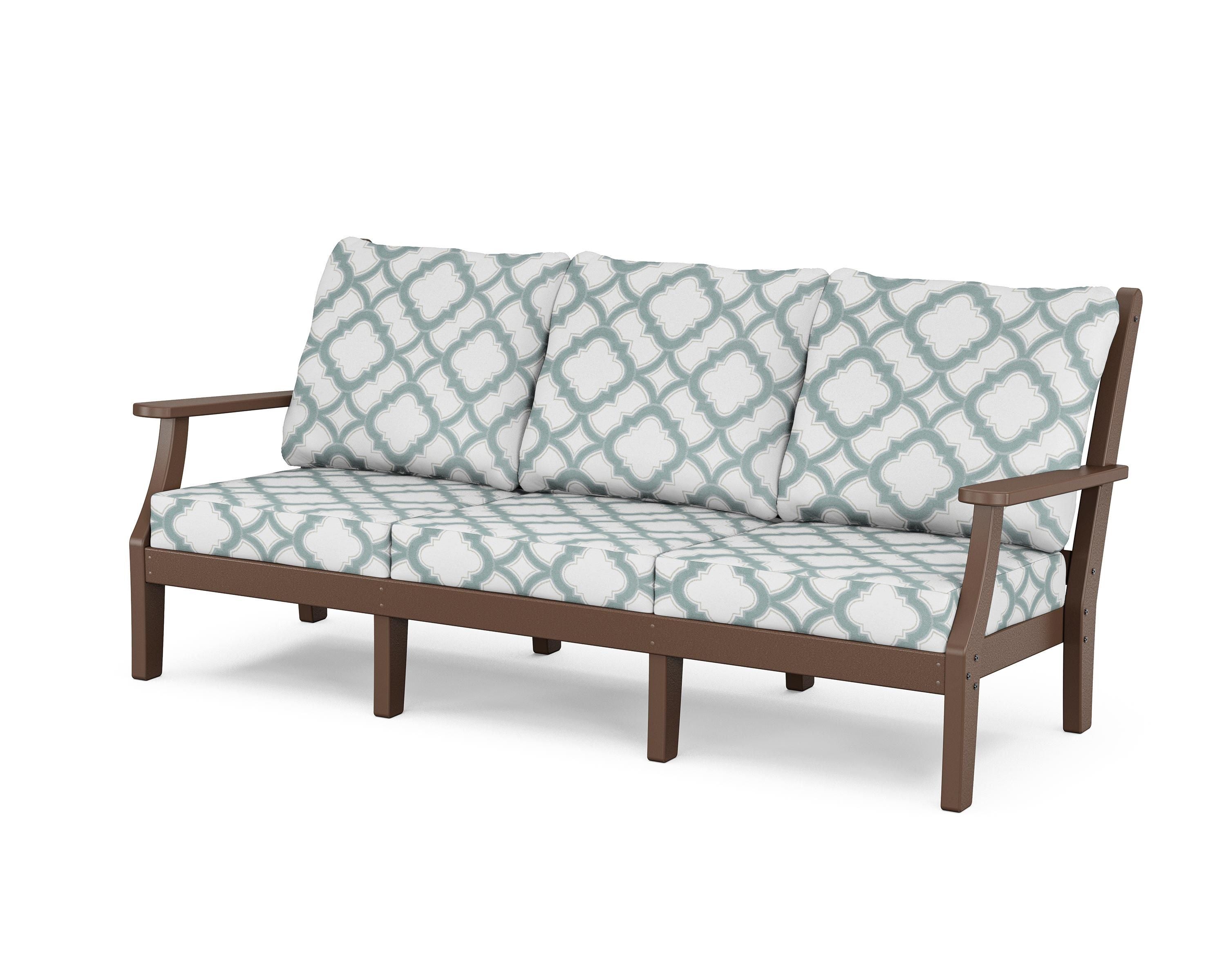 Country Living Wovendale Deep Seating Sofa in Mahogany / Trellis Glacier Spa