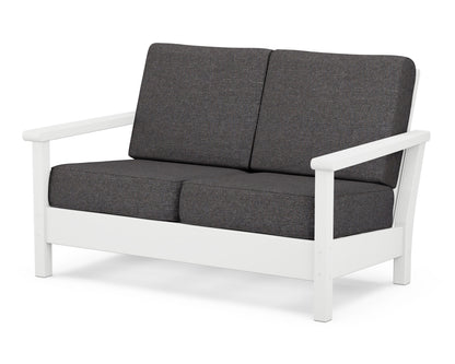 POLYWOOD® Harbour Deep Seating Loveseat in White / Ash Charcoal
