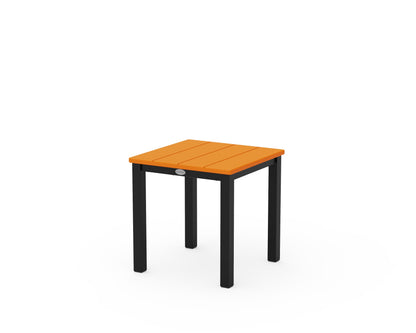 POLYWOOD® Main Street 18" Side Table in Black / Tangerine