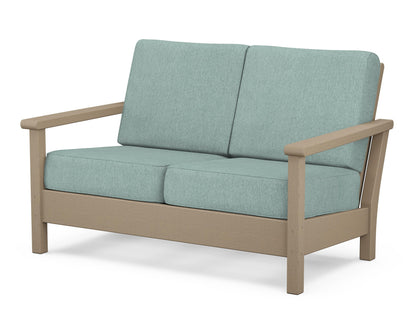 POLYWOOD® Harbour Deep Seating Loveseat in Vintage Sahara / Glacier Spa
