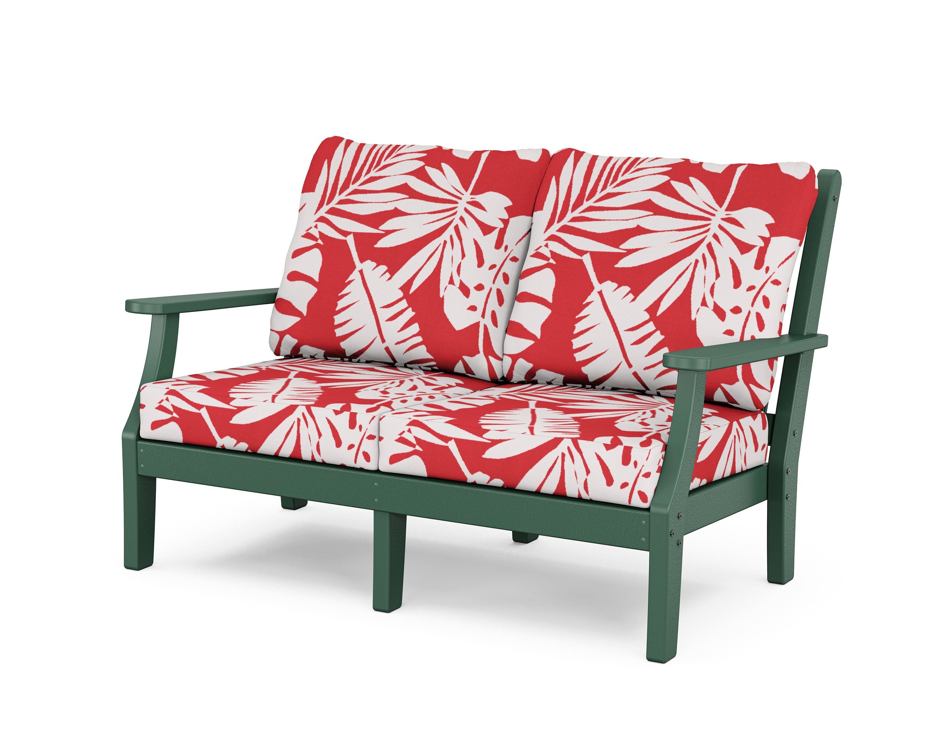 Country Living Wovendale Deep Seating Loveseat in Green / Leaf Crimson