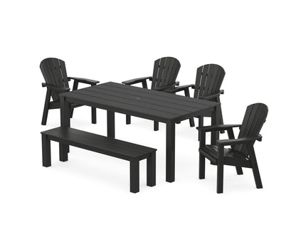POLYWOOD® Seashell 6-Piece Parsons Dining Set with Bench in Black