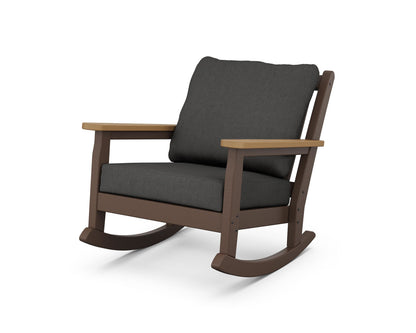 POLYWOOD® Chippendale Deep Seating Rocking Chair in Mahogany / Natural / Spectrum Carbon