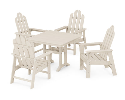 POLYWOOD® Long Island 5-Piece Farmhouse Dining Set With Trestle Legs in Sand