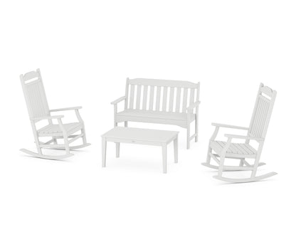 Country Living Cottage Rocking Chair 4-Piece Porch Set in White