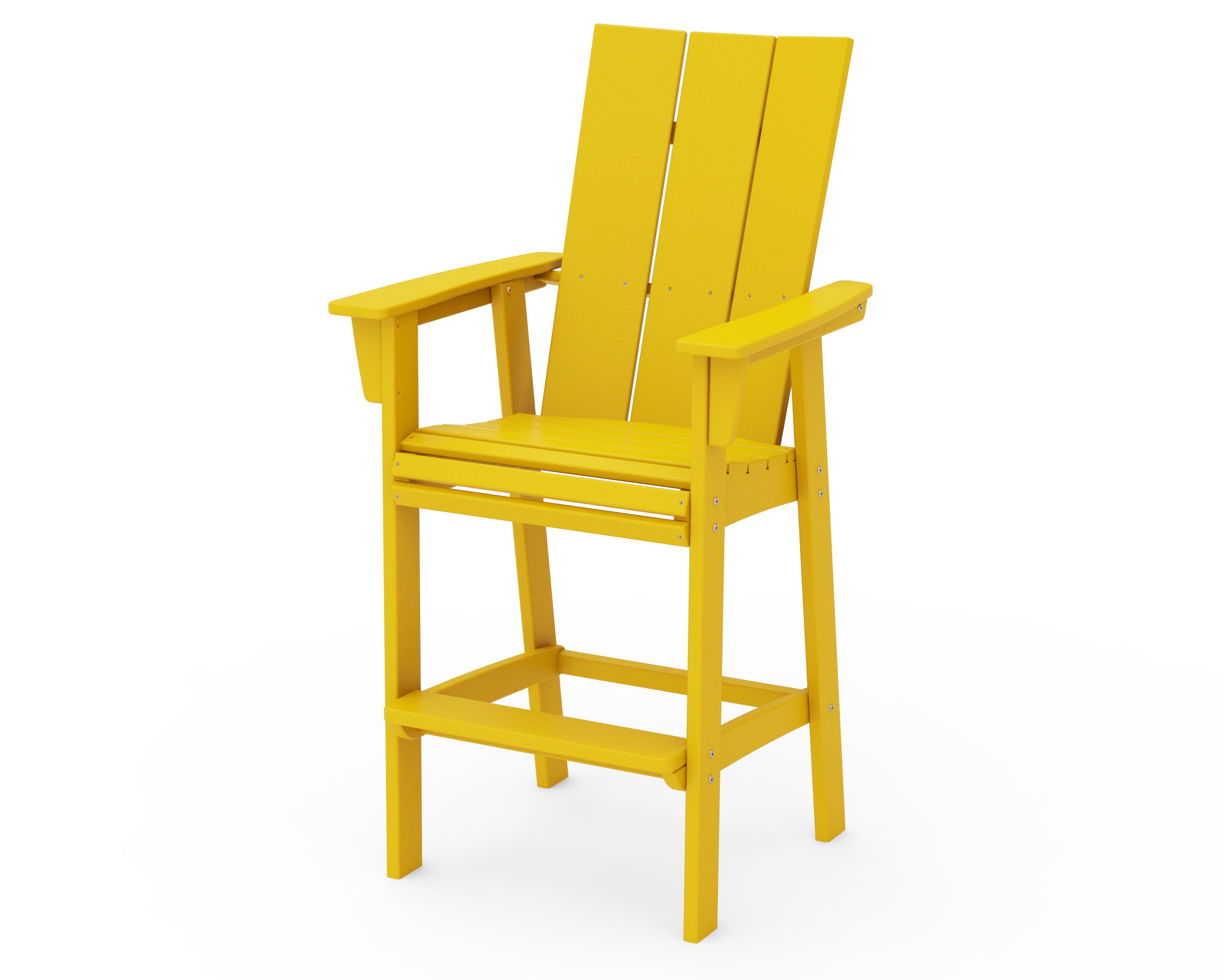 POLYWOOD® Modern Curveback Adirondack Bar Chair in Lemon