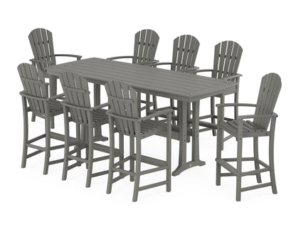 POLYWOOD® Palm Coast 9-Piece Bar Set with Trestle Legs in Slate Grey