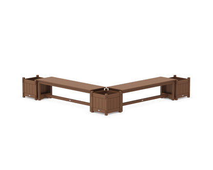 POLYWOOD® 60" Vineyard L- Shaped Planter Bench Corner Set in Teak