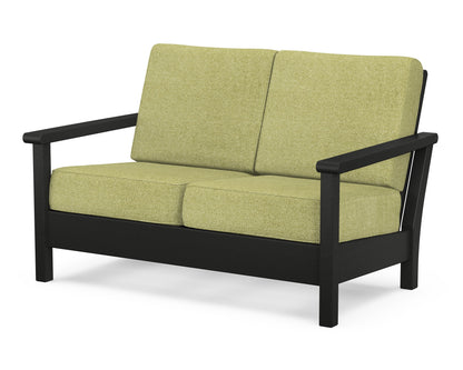 POLYWOOD® Harbour Deep Seating Loveseat in Black / Chartreuse Boucle