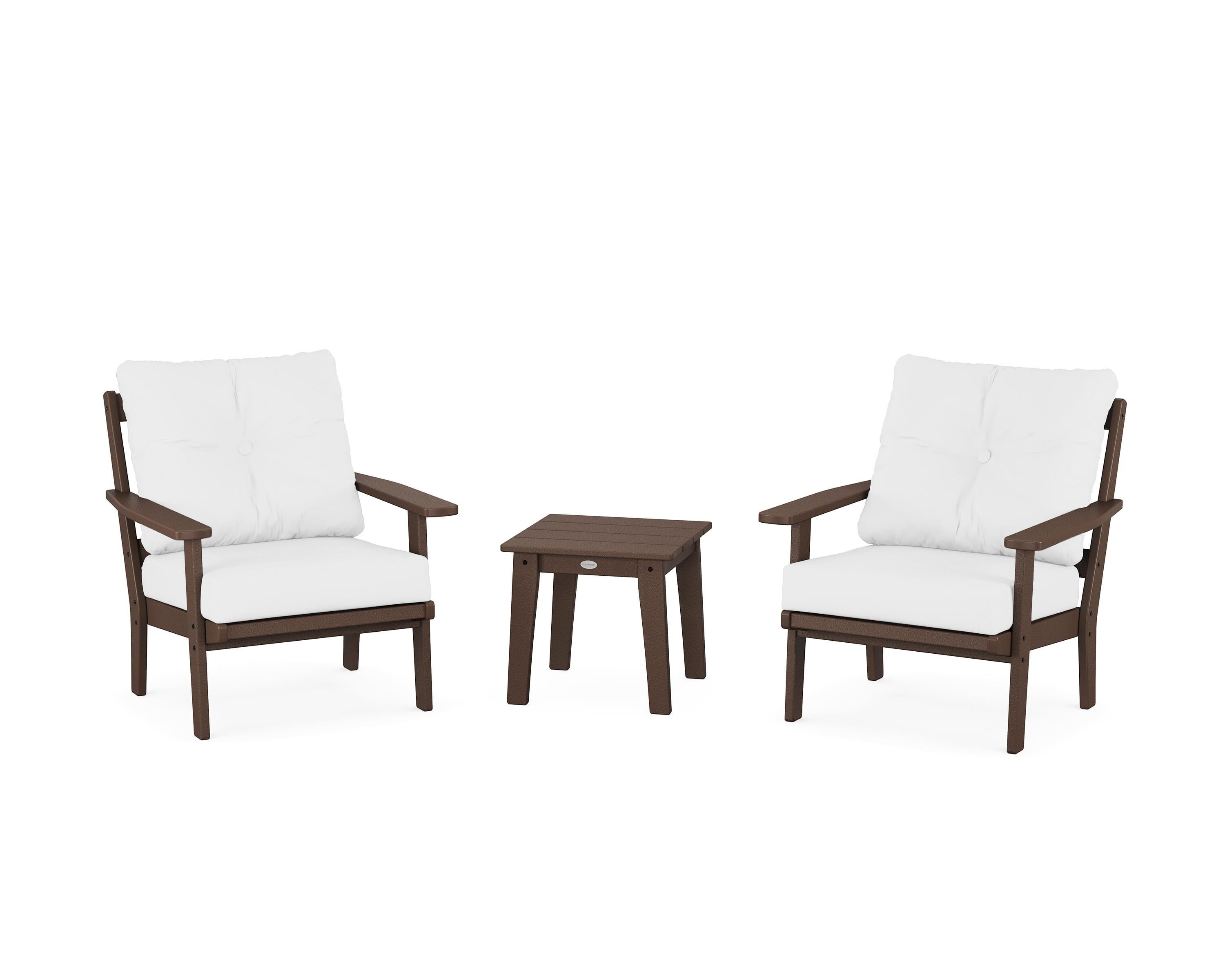 POLYWOOD® Prairie 3-Piece Deep Seating Set in Mahogany / Natural