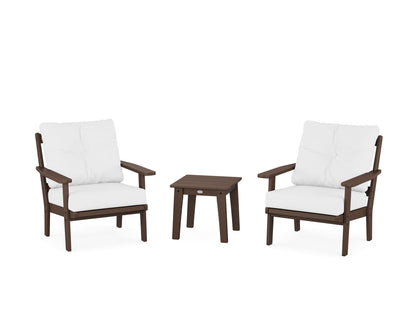 POLYWOOD® Prairie 3-Piece Deep Seating Set in Mahogany / Natural