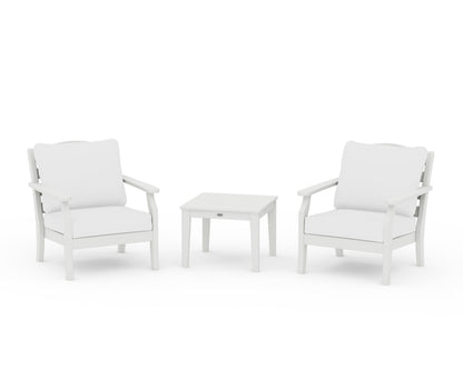 Draper James™ by  POLYWOOD® Savannah 3-Piece Deep Seating Set in Vintage White / Natural