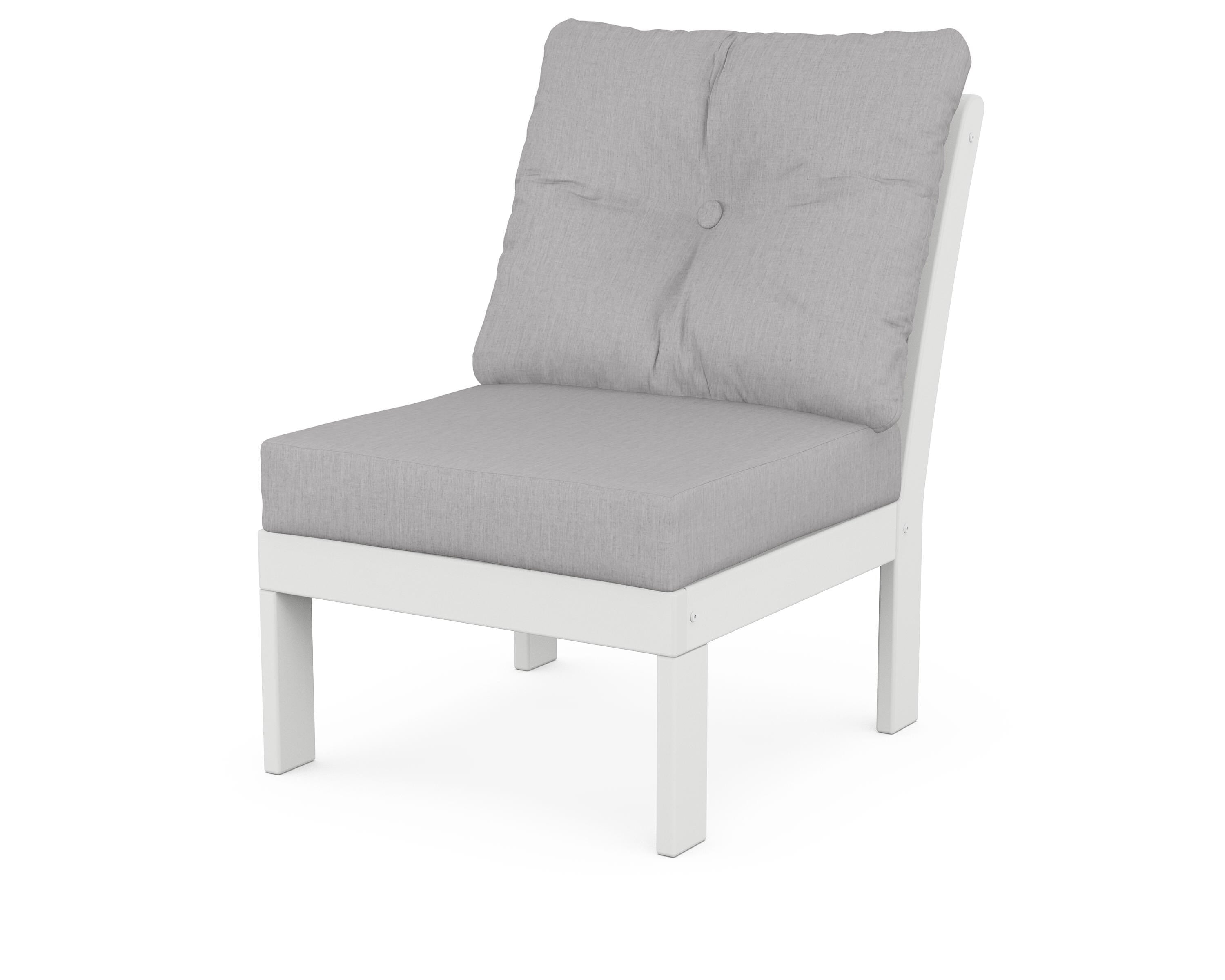 POLYWOOD® Vineyard Modular Armless Chair in White / Granite