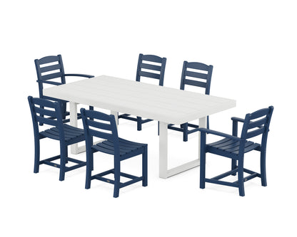 POLYWOOD® La Casa Café 7-Piece Dining Set in Navy / White