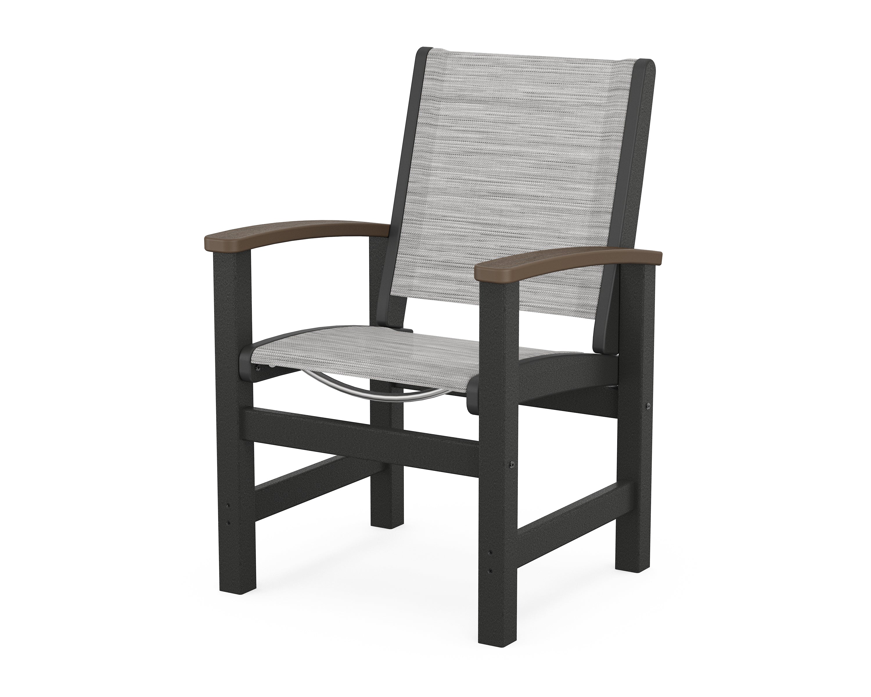 POLYWOOD® Coastal Dining Chair in Black / Kona / Metallic Sling