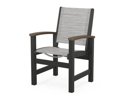 POLYWOOD® Coastal Dining Chair in Black / Kona / Metallic Sling