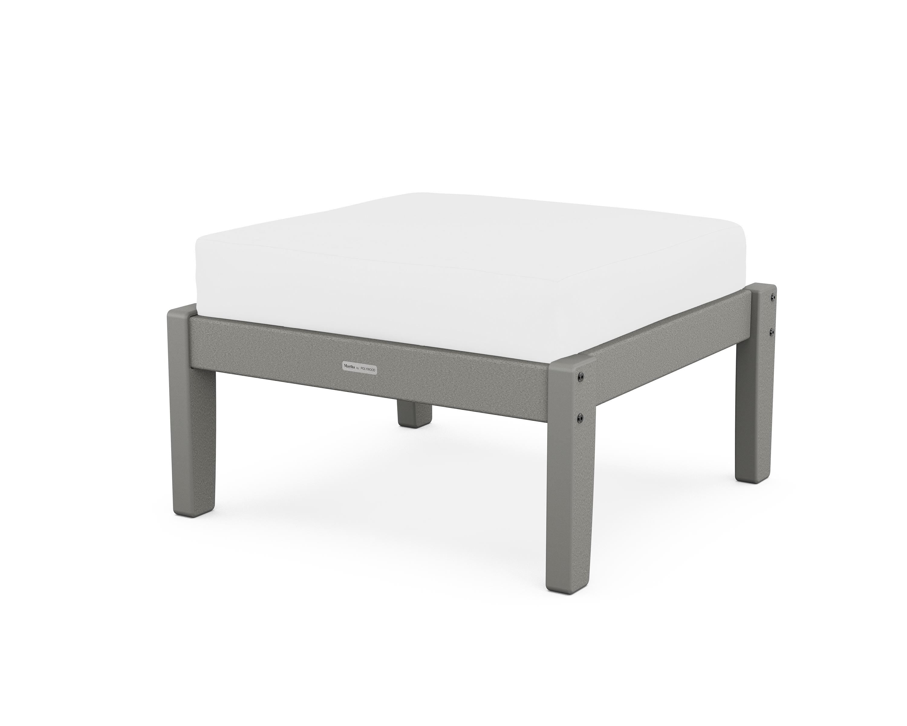 Martha Stewart by POLYWOOD® Chinoiserie Deep Seating Ottoman in Slate Grey / Natural