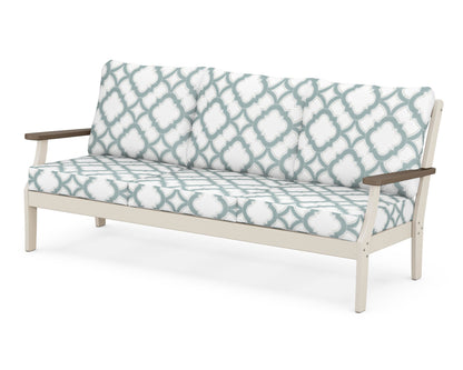 POLYWOOD® Braxton Deep Seating Sofa in Sand / Kona / Trellis Glacier Spa