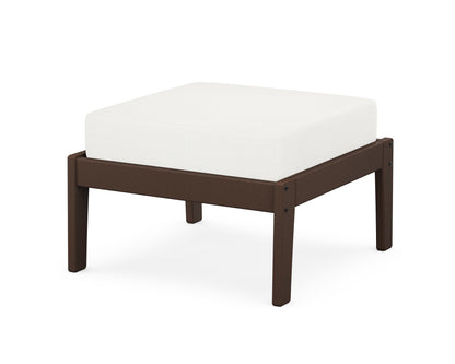 Unbranded Deep Seating Ottoman in Mahogany / Natural Linen