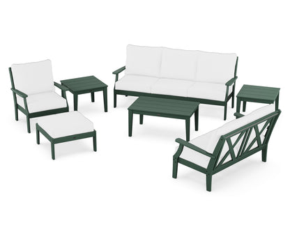 POLYWOOD® Braxton 7-Piece Deep Seating Set in Green / Natural