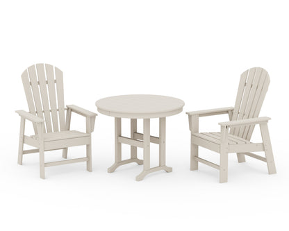 POLYWOOD® South Beach 3-Piece Round Farmhouse Dining Set in Sand