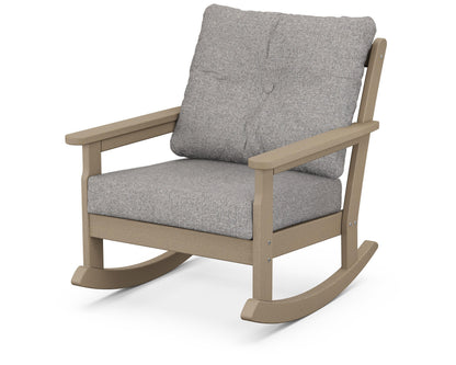 POLYWOOD® Vineyard Deep Seating Rocking Chair in Vintage Sahara / Grey Mist