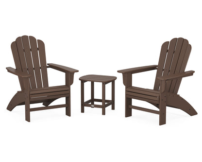 Country Living Cottage Curveback Adirondack Chair 3-Piece Set in Mahogany
