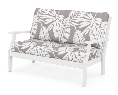 POLYWOOD® Braxton Deep Seating Loveseat in White / Leaf Grey Mist