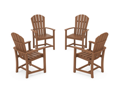 POLYWOOD® Palm Coast 4-Piece Upright Adirondack Conversation Set in Teak