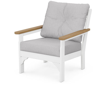 POLYWOOD® Vineyard Deep Seating Chair in White / Natural / Granite
