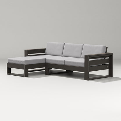 PW Designer Series Latitude Left Chaise Sectional in Vintage Coffee / Granite