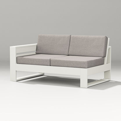 PW Designer Series Latitude Modular Left Arm Loveseat in Vintage White / Weathered Tweed