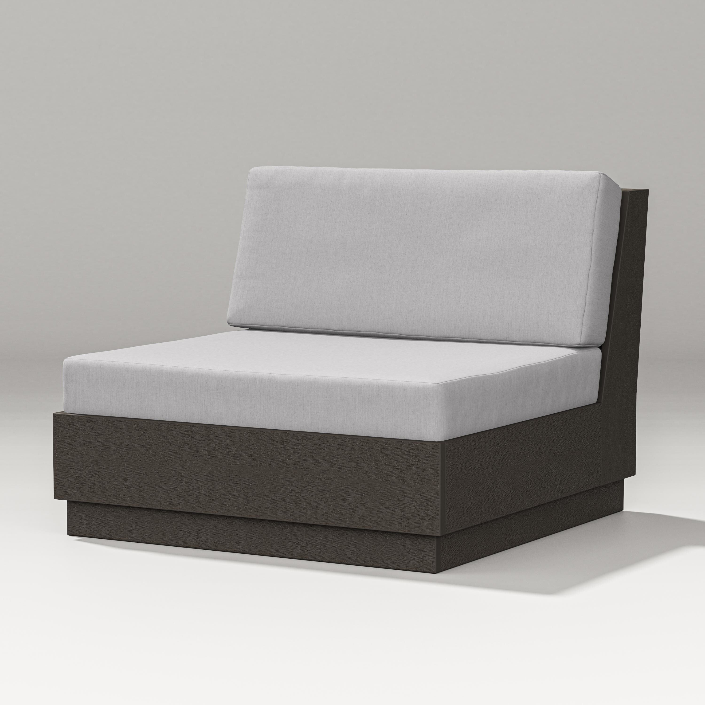 PW Designer Series Elevate Modular Armless Chair in Vintage Coffee / Granite