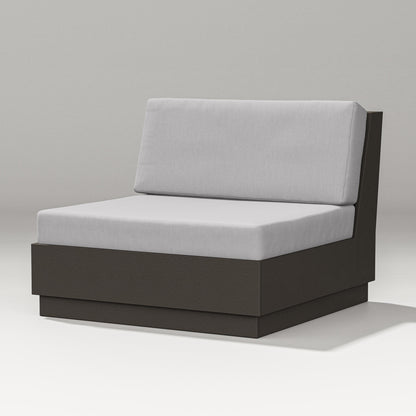 PW Designer Series Elevate Modular Armless Chair in Vintage Coffee / Granite