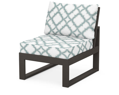 Unbranded Modular Armless Chair in Vintage Coffee / Trellis Glacier Spa