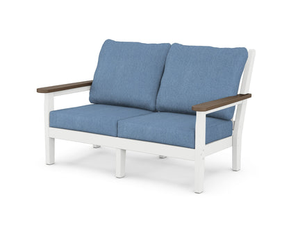 POLYWOOD® Chippendale Deep Seating Loveseat in White / Kona / Sky Blue