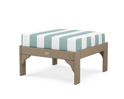 POLYWOOD¬Æ Vineyard Deep Seating Ottoman in Vintage Sahara / Cabana Stripe Glacier Spa